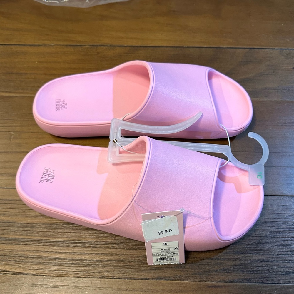 Wild Fable bubble gum pink platform slides NWT‎ size 10 - Picture 6 of 9
